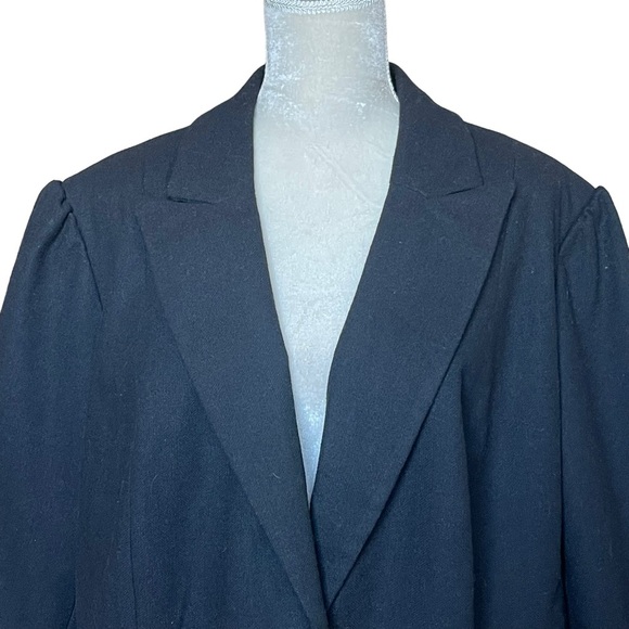 Jessica London Women’s Wool Blend Peplum Coat Jacket Plus Size 24W Black - Picture 2 of 8